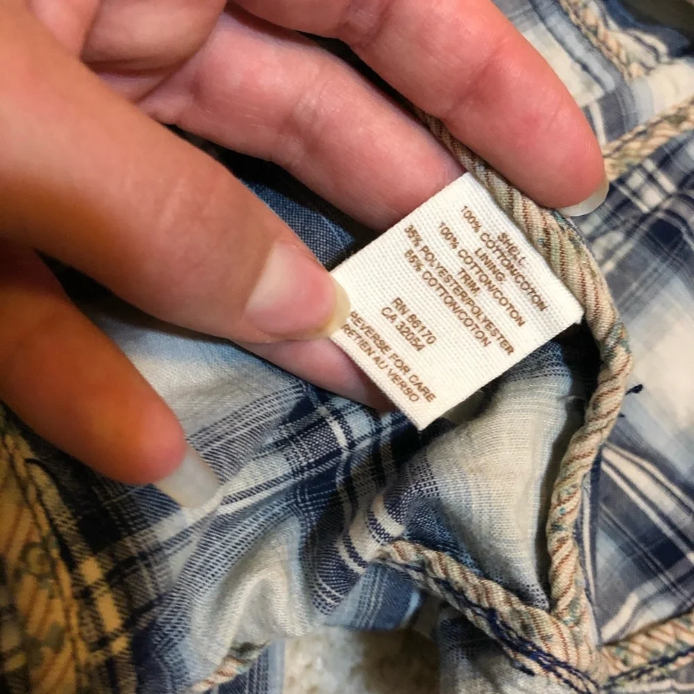 Free people Y2k early 2000s blazer plaid cotton button top
